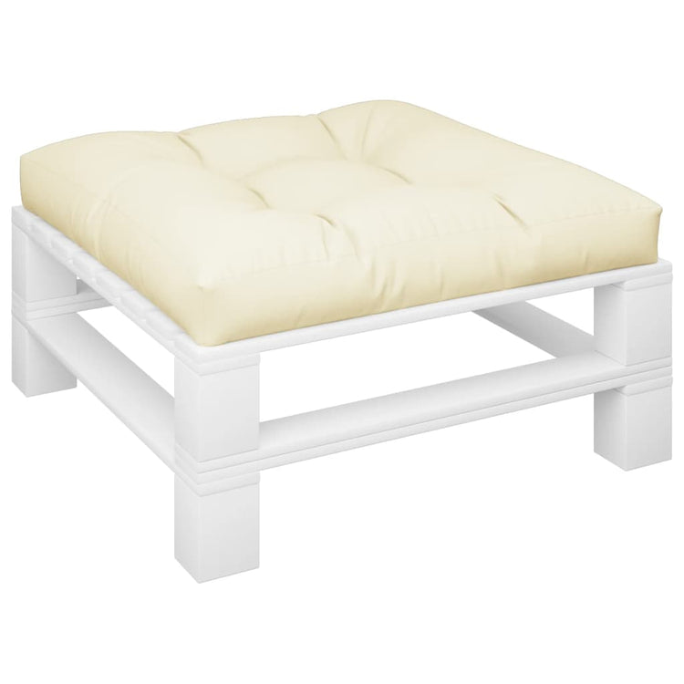 Coussin de palette Vidaxl 70x70x12 cm Crème en tissu -colore