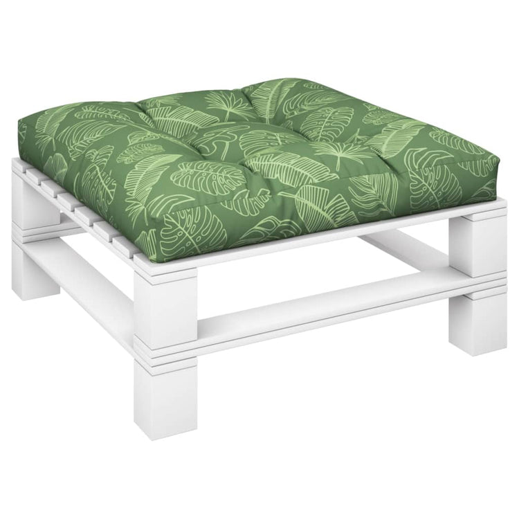 VidaXL coussin palette motif feuille 70x70x12 cm tissu