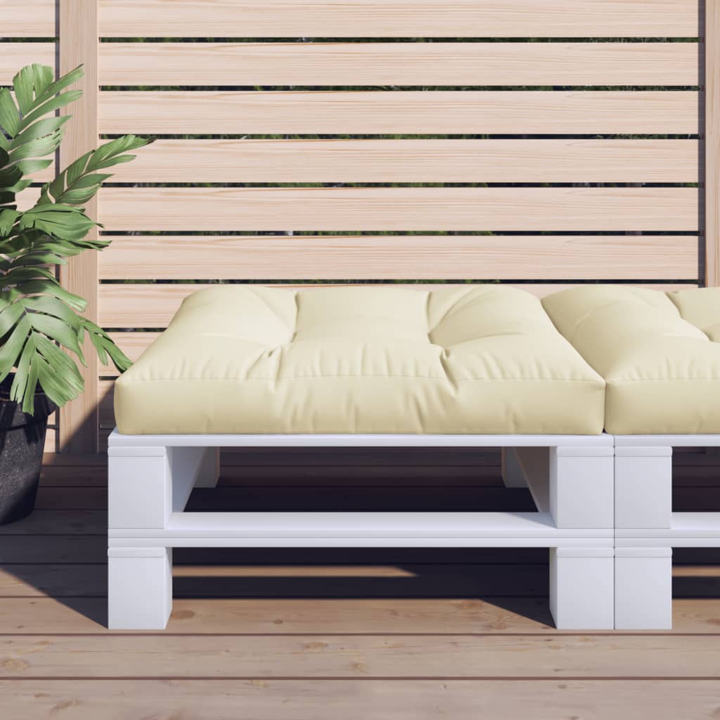 VidaXL coussin palette 80x80x12 cm tissu couleur crème