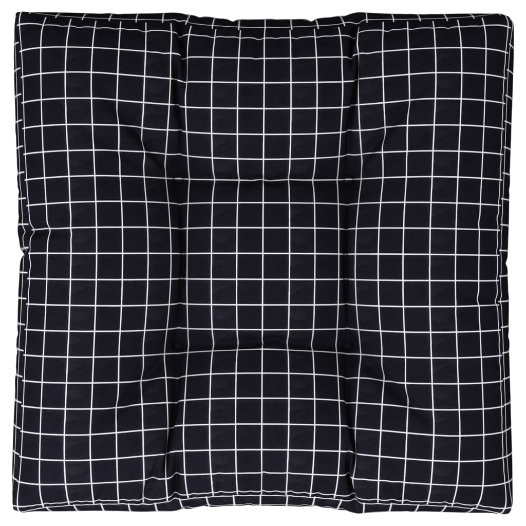 VidaXL coussin de palette motif losange 80x80x12 cm tissu noir