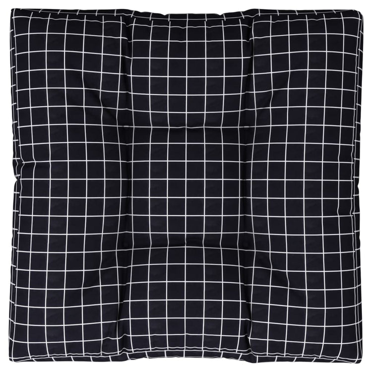 VidaXL coussin de palette motif losange 80x80x12 cm tissu noir