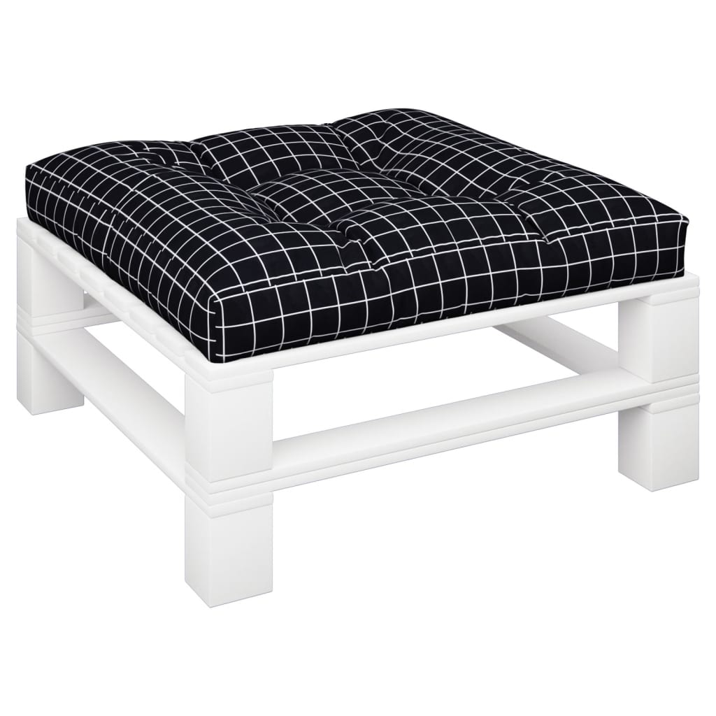 VidaXL coussin de palette motif losange 80x80x12 cm tissu noir