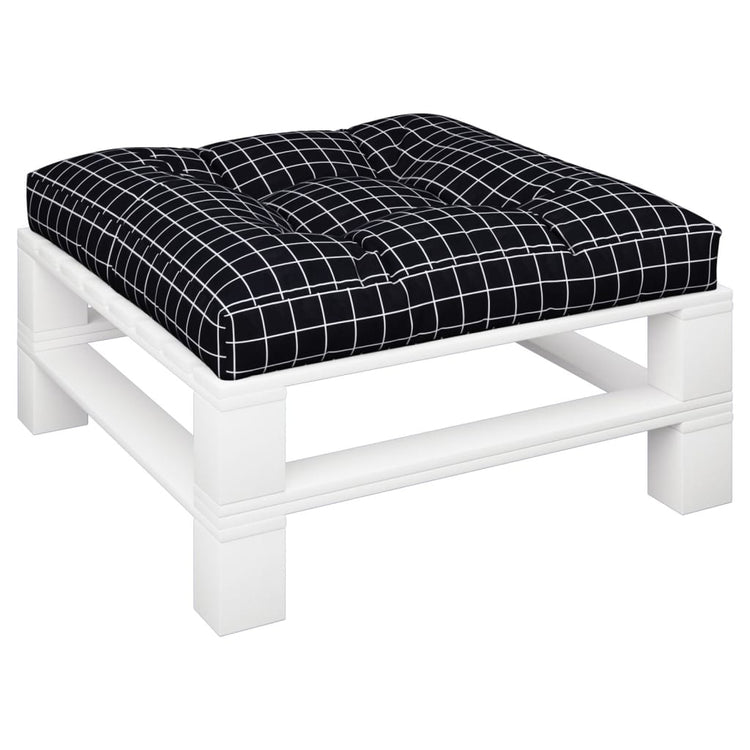VidaXL coussin de palette motif losange 80x80x12 cm tissu noir