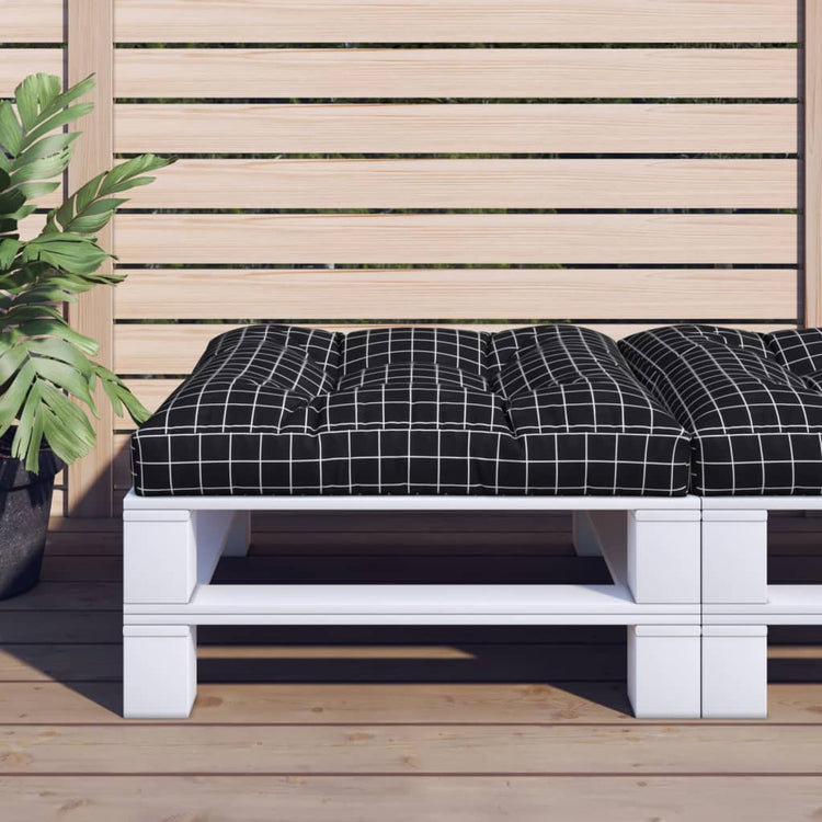 VidaXL coussin de palette motif losange 80x80x12 cm tissu noir