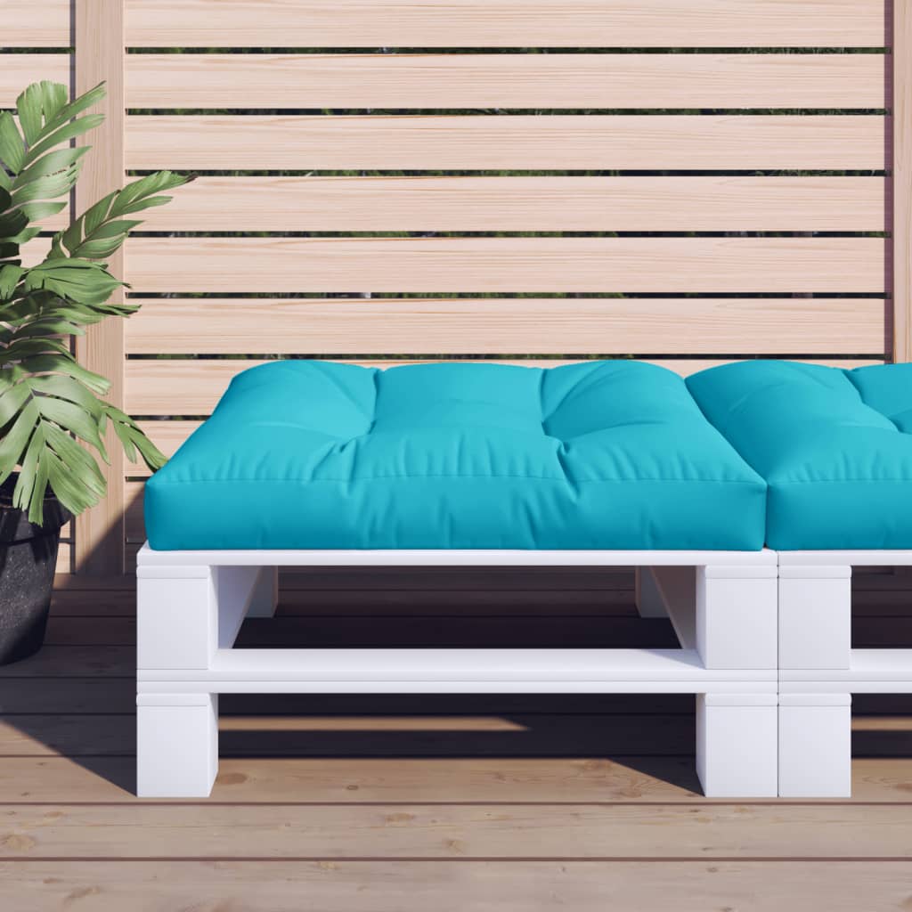 Coussin de palette vidaxl 80x80x12 cm Turquoise tissu