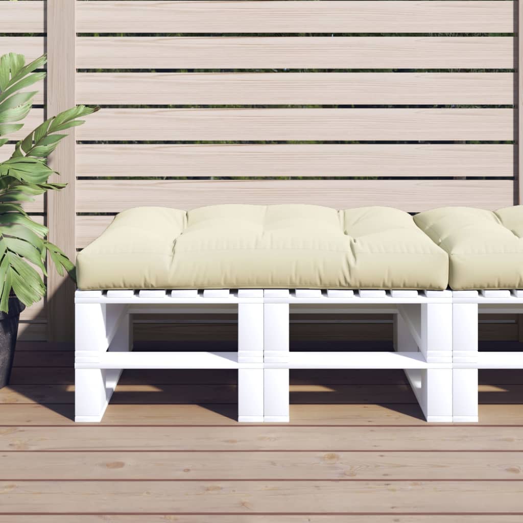 VidaXL coussin palette 120x80x12 cm tissu couleur crème