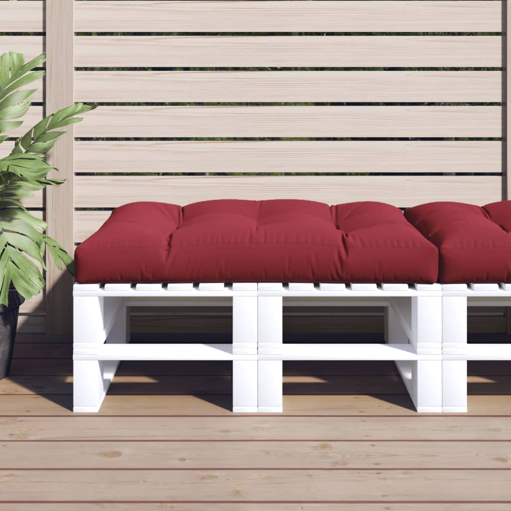 VidaXL coussin de palette 120 x 80 x 12 cm tissu rouge vin
