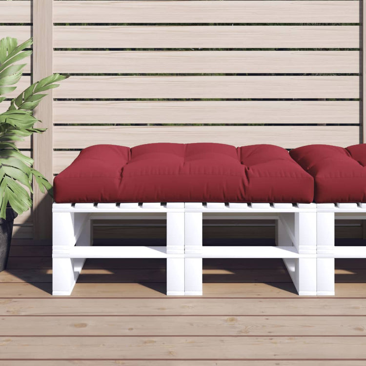 VidaXL coussin de palette 120 x 80 x 12 cm tissu rouge vin