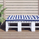 Coussin de palette vidaxl rayée 120x80x12 cm tissu bleu et blanc
