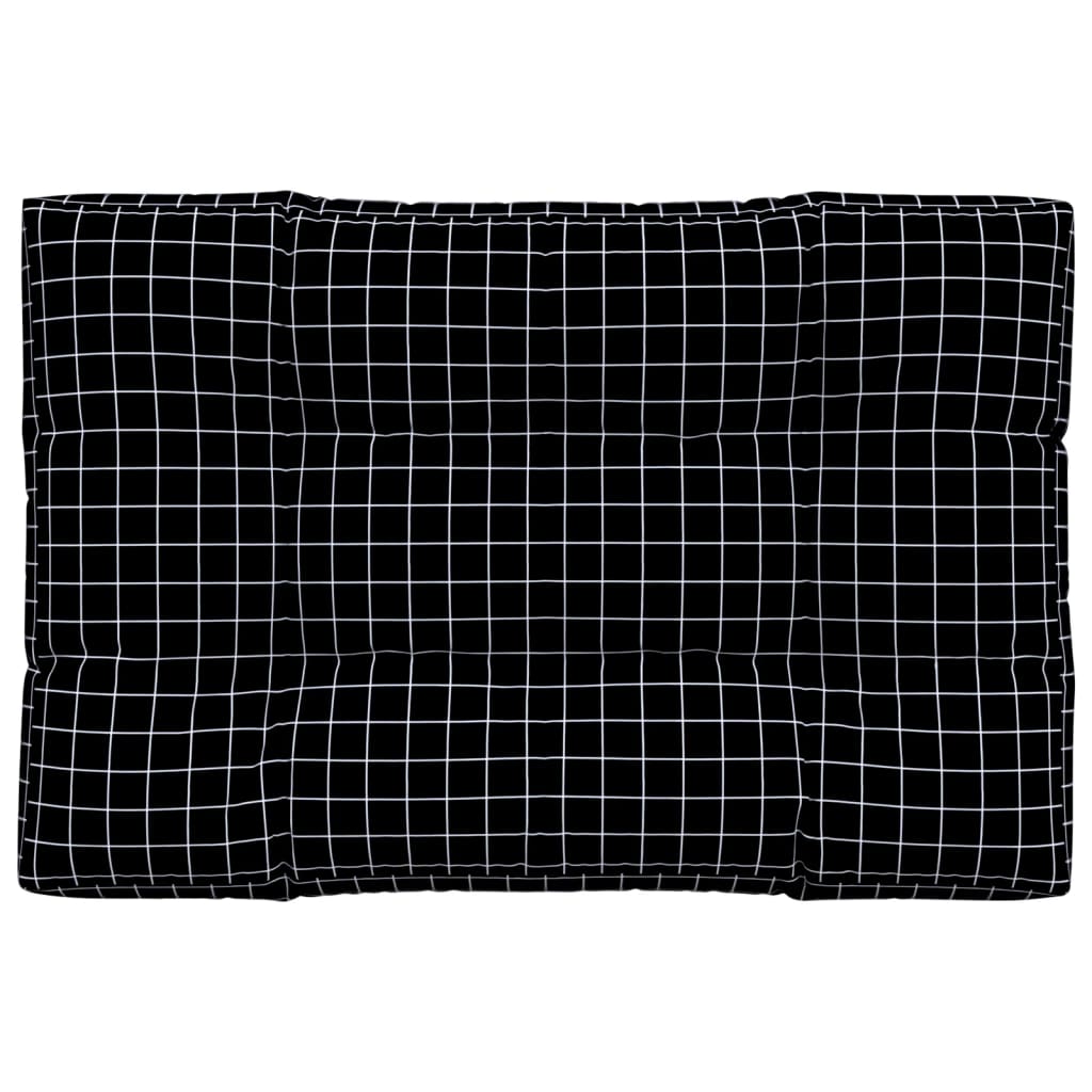 Vidaxl Pallet Cushion Checker Match 120x80x12 cm Tissu noir