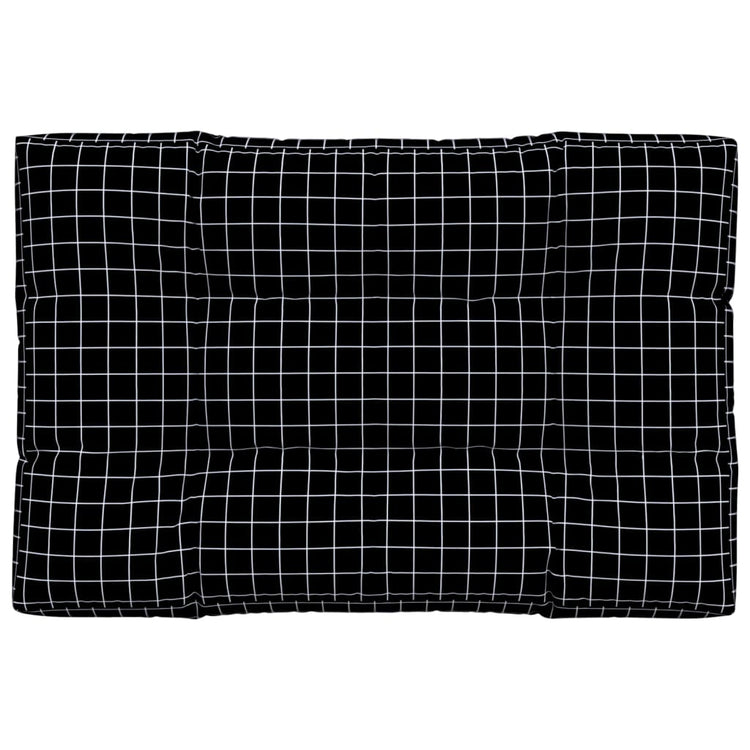 Vidaxl Pallet Cushion Checker Match 120x80x12 cm Tissu noir