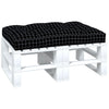 Vidaxl Pallet Cushion Checker Match 120x80x12 cm Tissu noir