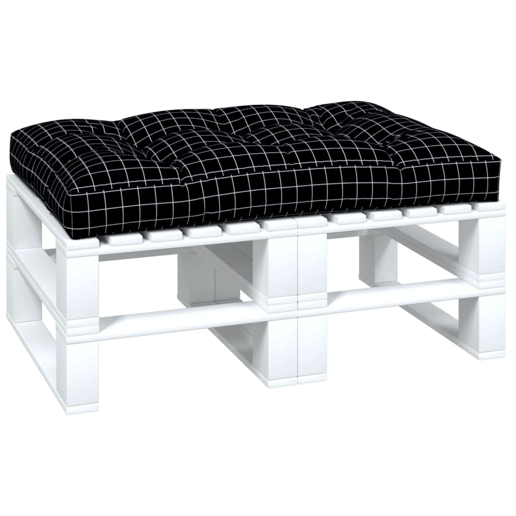 Vidaxl Pallet Cushion Checker Match 120x80x12 cm Tissu noir