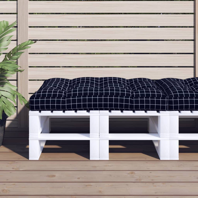 Vidaxl Pallet Cushion Checker Match 120x80x12 cm Tissu noir