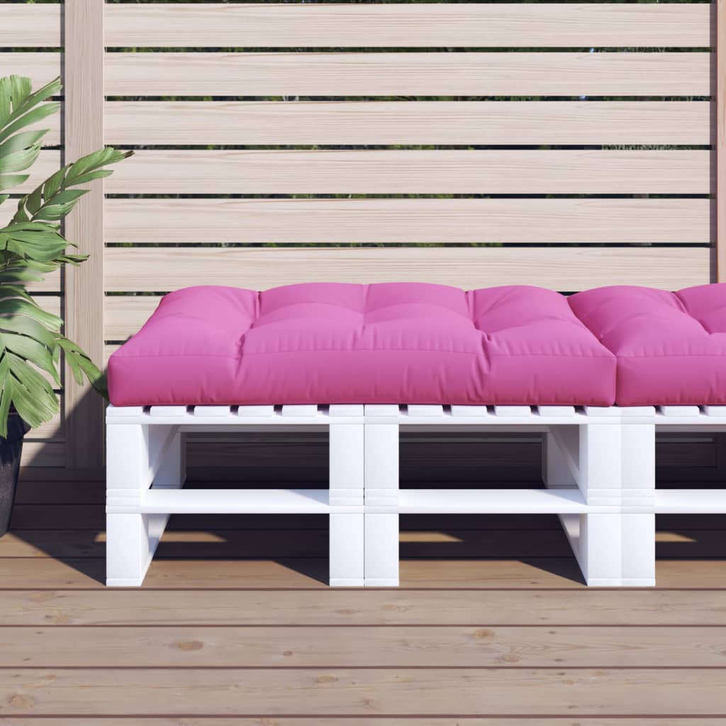 Coussin de palette vidaxl 120x80x12 cm rose tissu