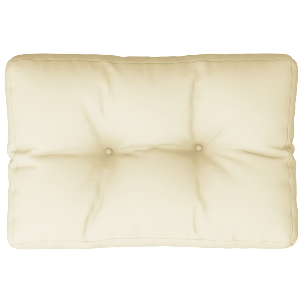 Coussin de palette Vidaxl 50x40x12 cm Crème en tissu -colore