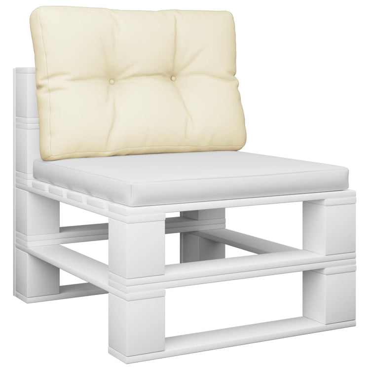 Coussin de palette Vidaxl 50x40x12 cm Crème en tissu -colore