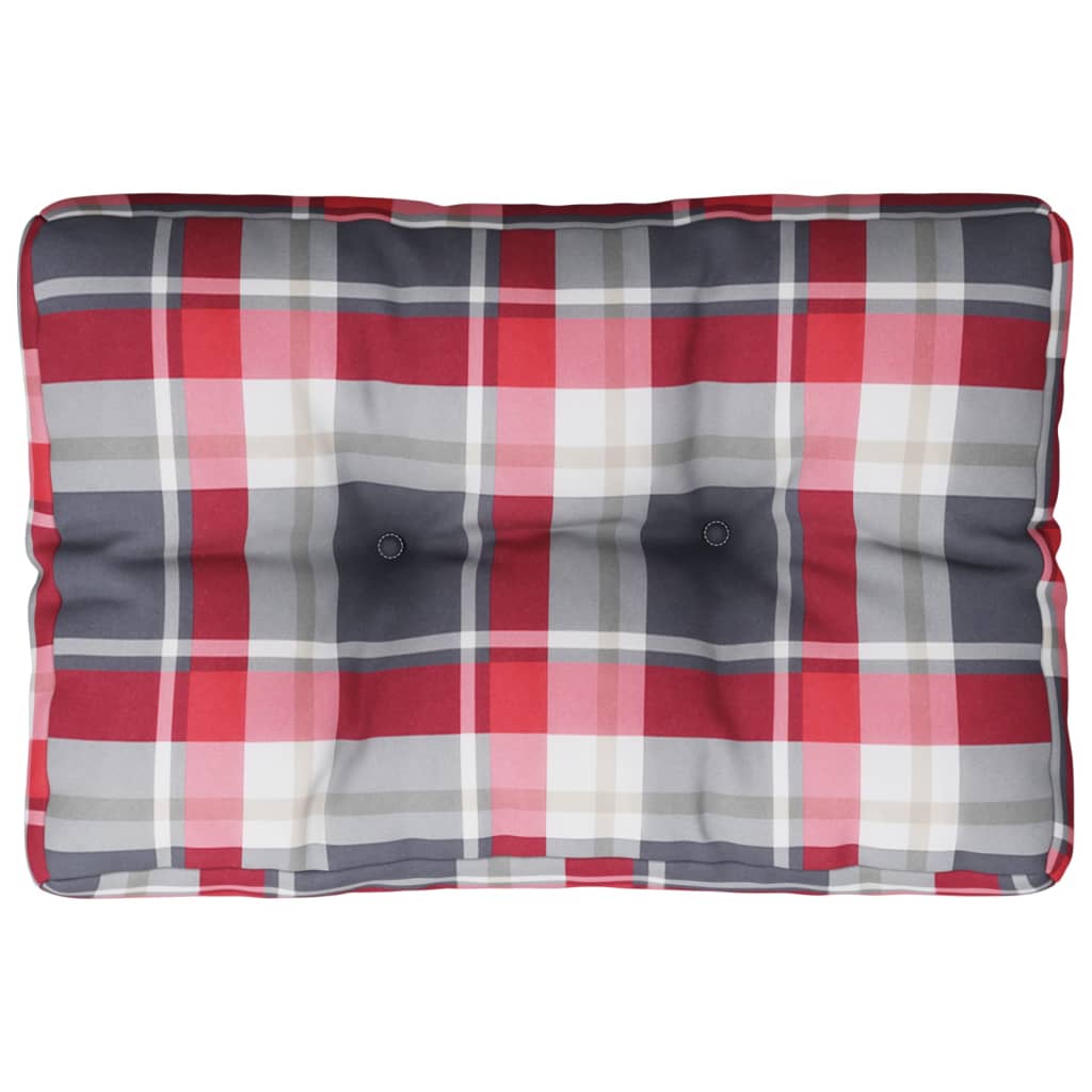 Coussin de palette vidaxl 50x40x12 cm Tissu diamant motif rouge