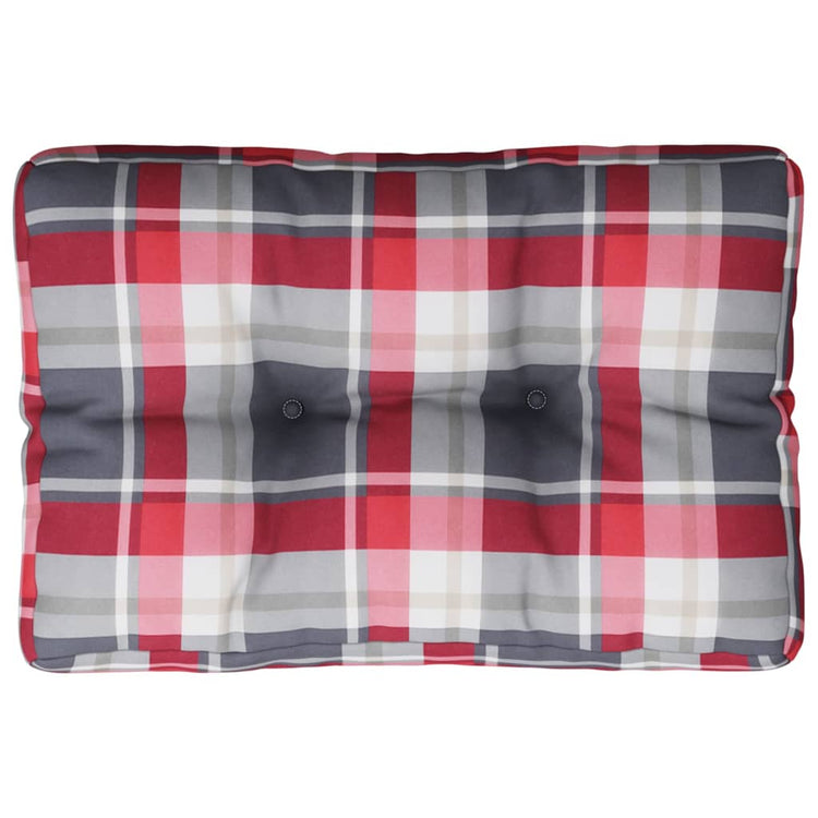 Coussin de palette vidaxl 50x40x12 cm Tissu diamant motif rouge