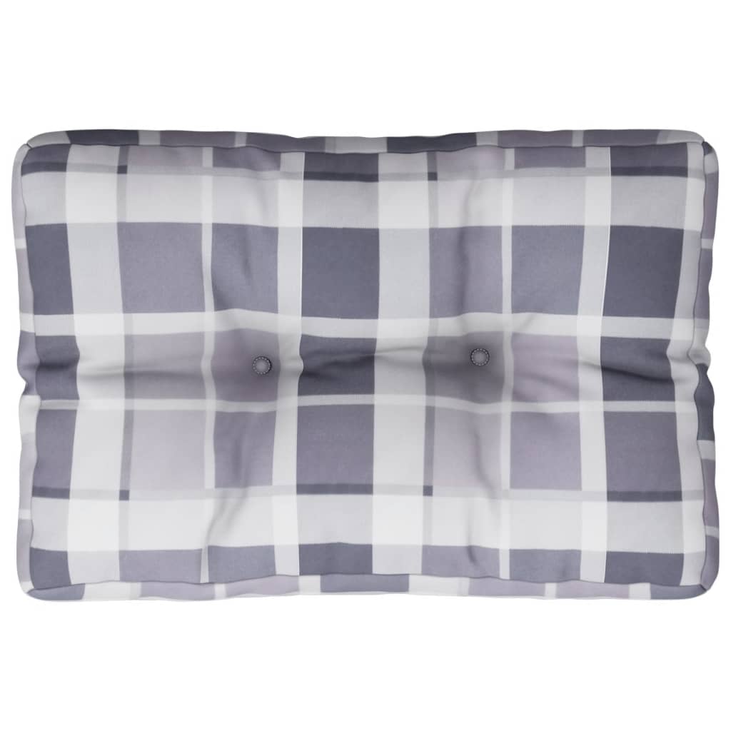 Coussin de palette vidaxl 50x40x12 cm tissu diamant motif gris
