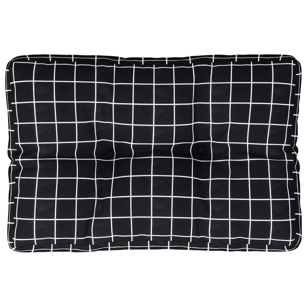 VidaXL coussin de palette motif losange 50x40x12 cm tissu noir