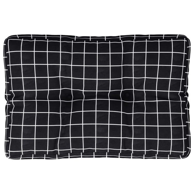 VidaXL coussin de palette motif losange 50x40x12 cm tissu noir