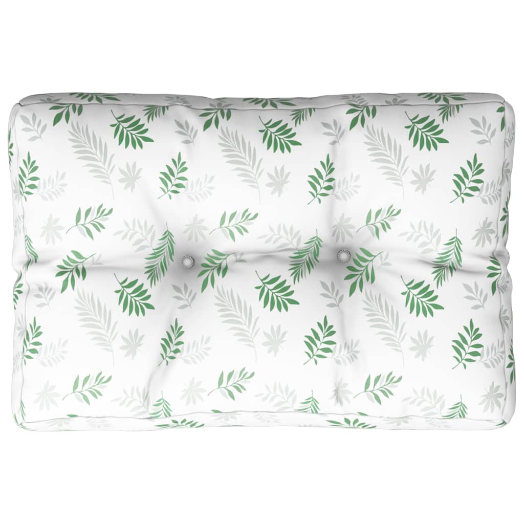 VidaXL coussin palette motif feuille 50x40x12 cm tissu