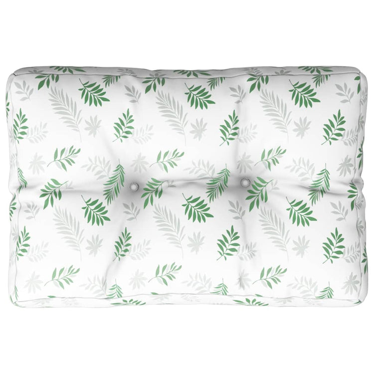 VidaXL coussin palette motif feuille 50x40x12 cm tissu