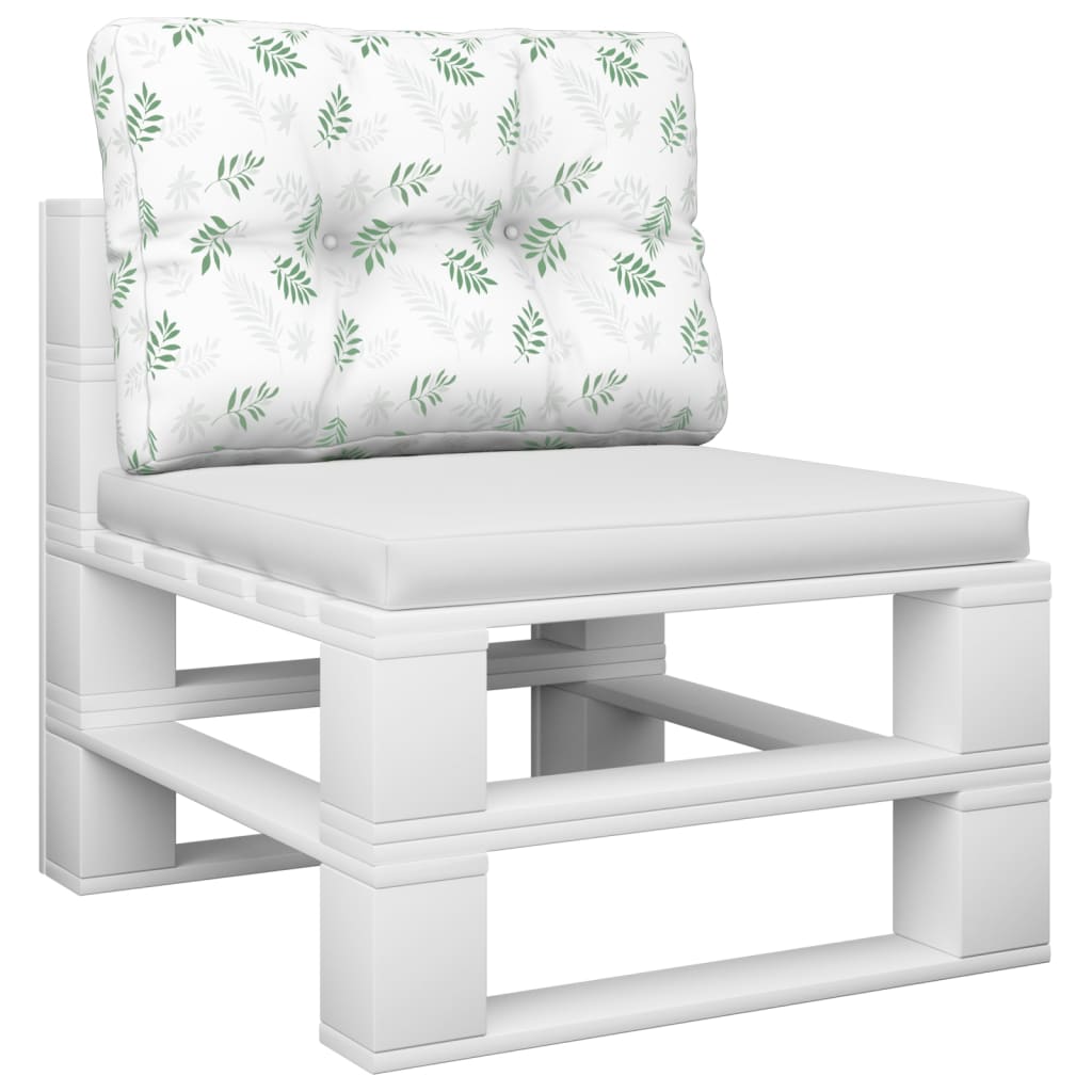 VidaXL coussin palette motif feuille 50x40x12 cm tissu