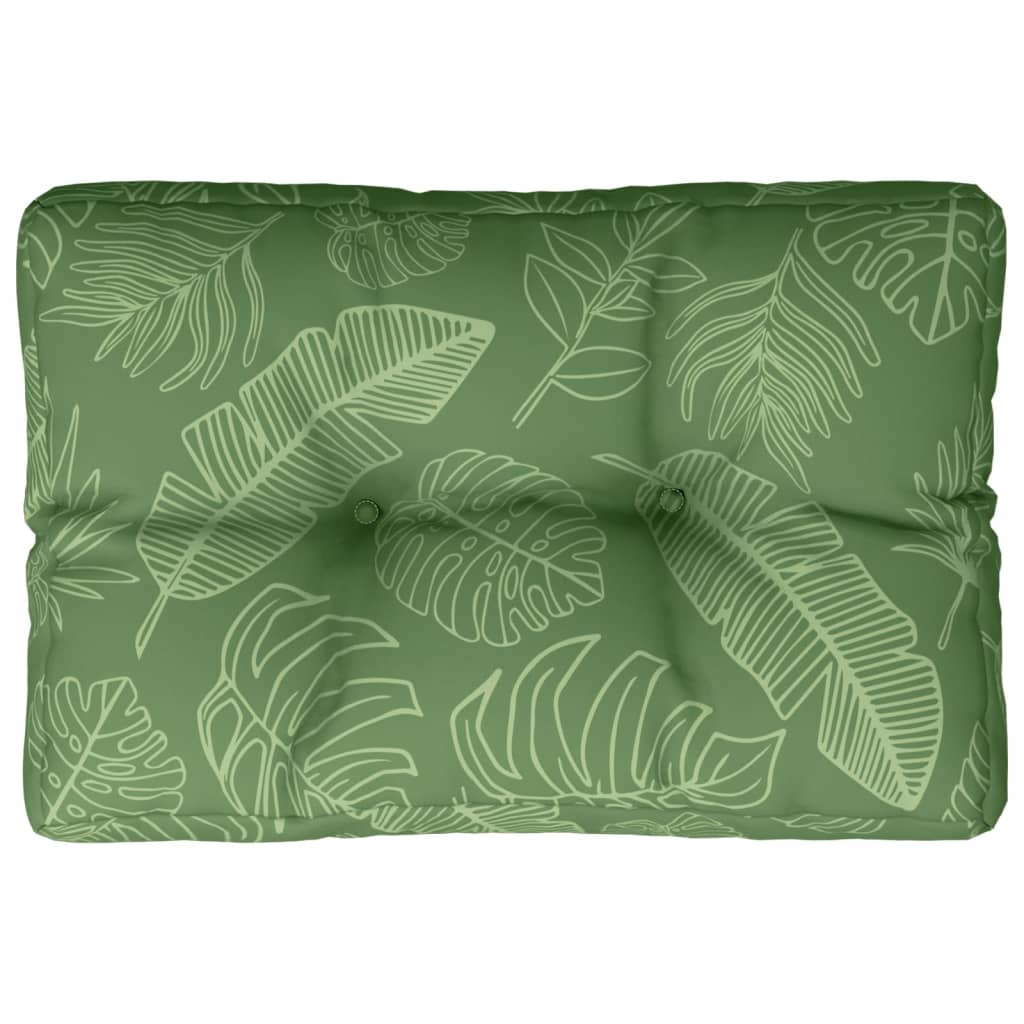 VidaXL coussin palette motif feuille 50x40x12 cm tissu