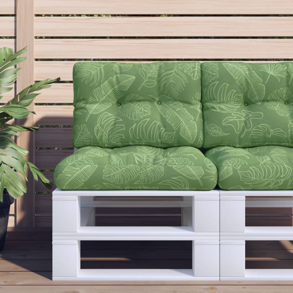 VidaXL coussin palette motif feuille 50x40x12 cm tissu