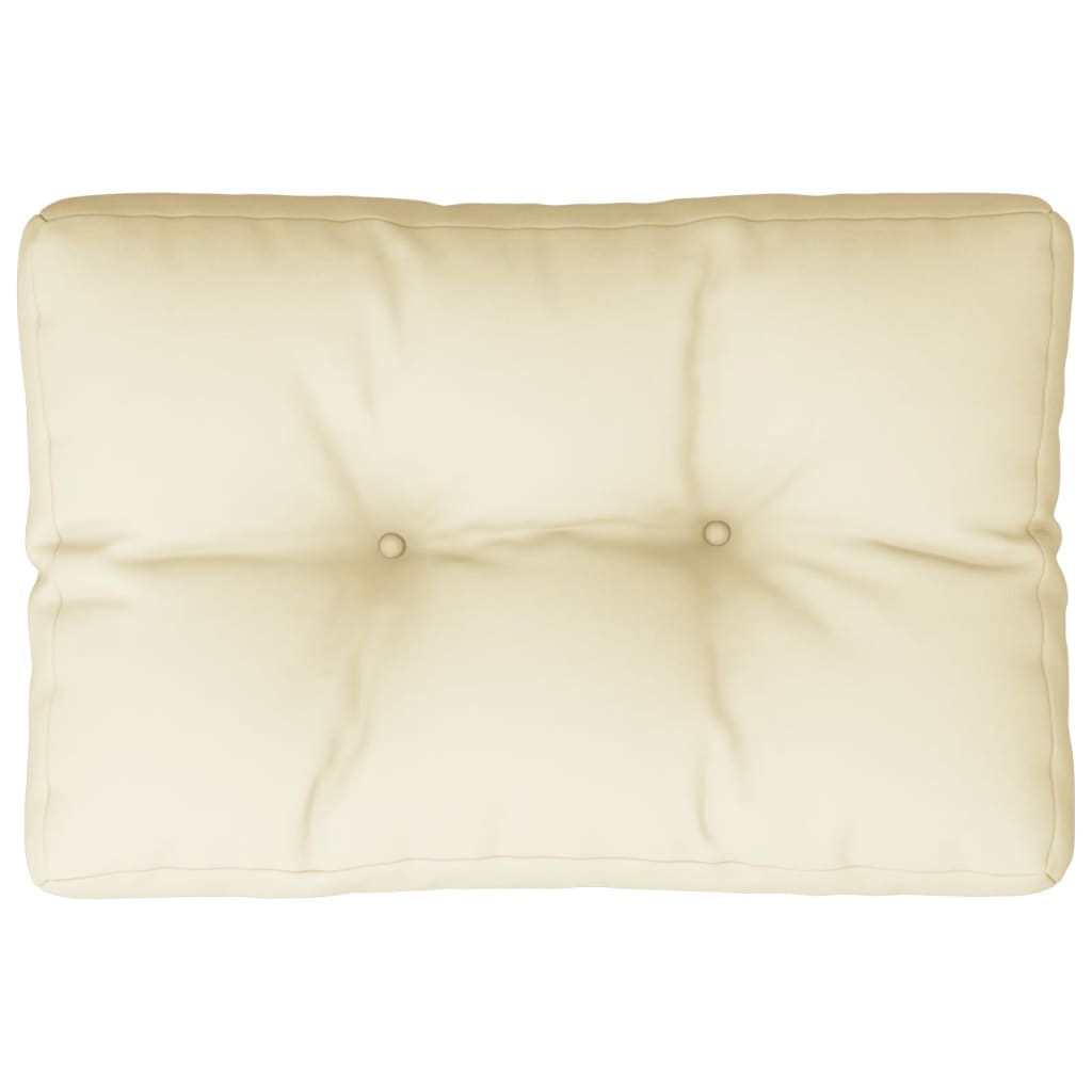Coussin de palette Vidaxl 60x40x12 cm Crème en tissu -colore