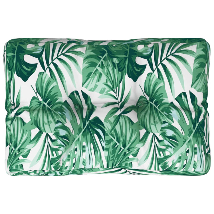 VidaXL coussin palette 60x40x12 cm tissu motif feuille