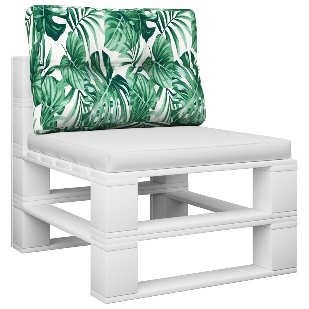 VidaXL coussin palette 60x40x12 cm tissu motif feuille