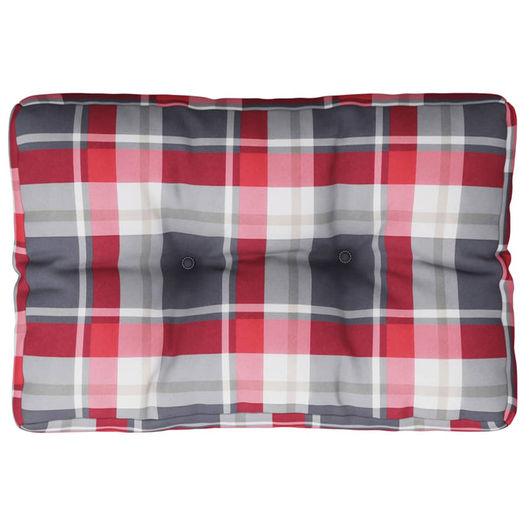 Coussin de palette vidaxl 60x40x12 cm Tissu diamant motif rouge
