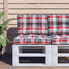 Coussin de palette vidaxl 60x40x12 cm Tissu diamant motif rouge