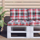 Coussin de palette vidaxl 60x40x12 cm Tissu diamant motif rouge