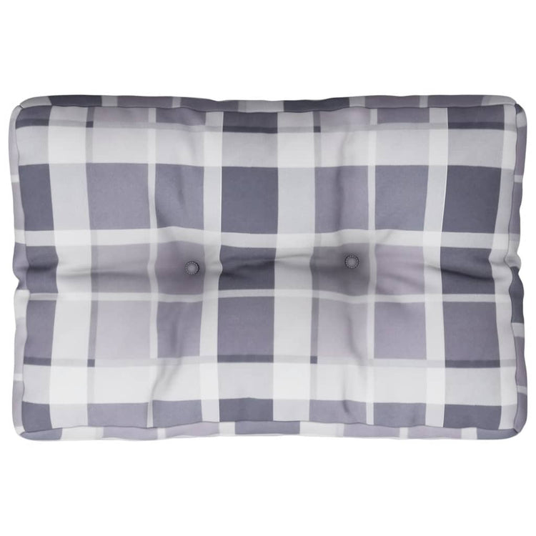 Coussin de palette vidaxl 60x40x12 cm tissu diamant motif gris