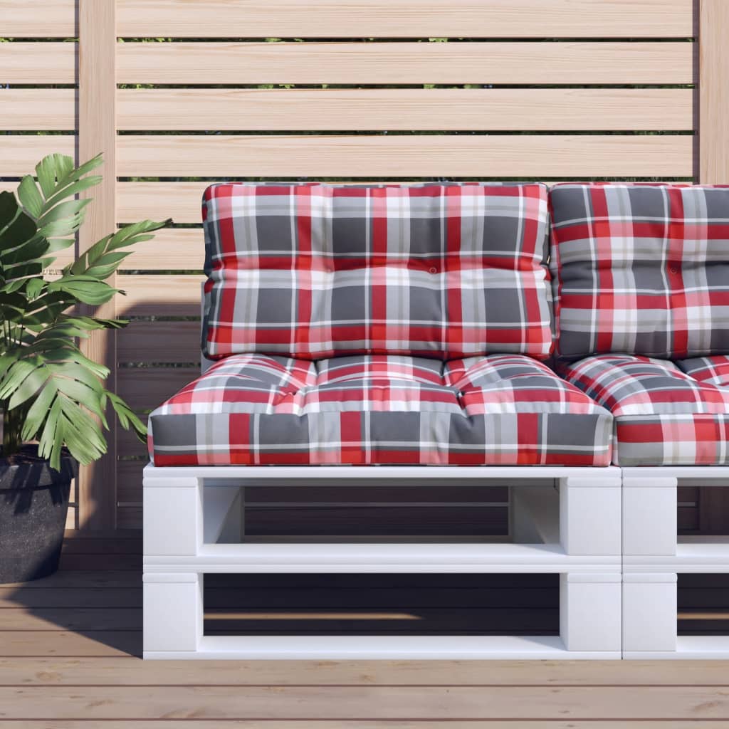 VidaXL coussin de palette motif diamant 80x40x12 cm tissu motif diamant rouge
