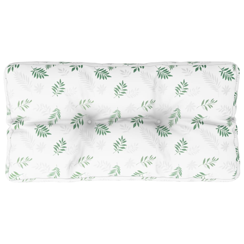 VidaXL coussin palette motif feuille 80x40x12 cm tissu