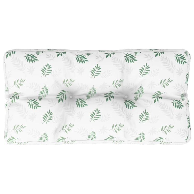 VidaXL coussin palette motif feuille 80x40x12 cm tissu
