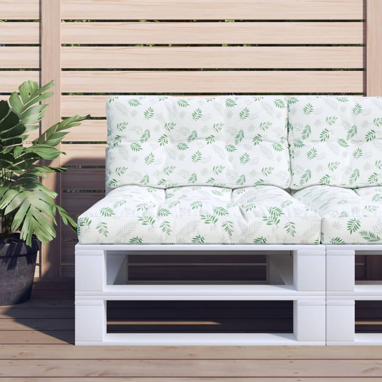 VidaXL coussin palette motif feuille 80x40x12 cm tissu