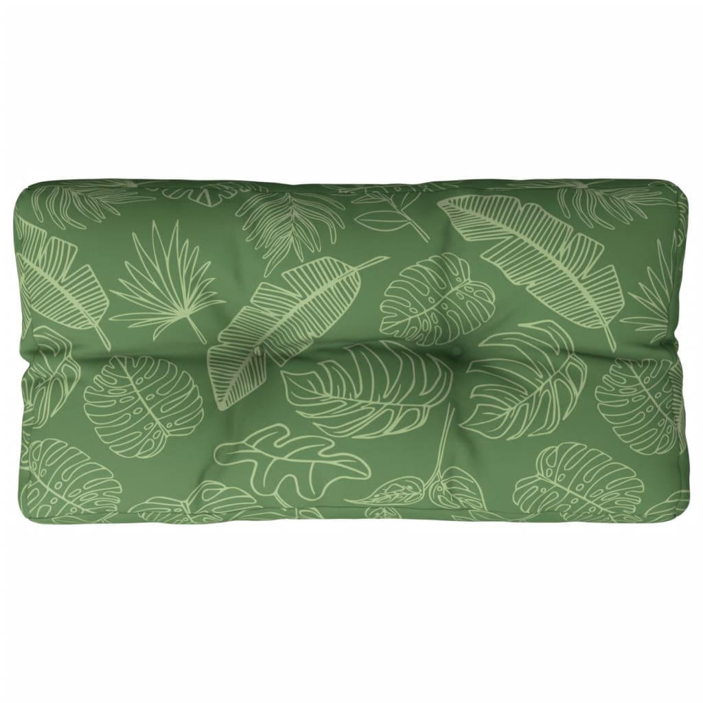 VidaXL coussin palette motif feuille 80x40x12 cm tissu