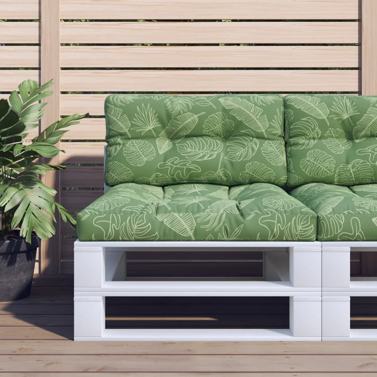 VidaXL coussin palette motif feuille 80x40x12 cm tissu