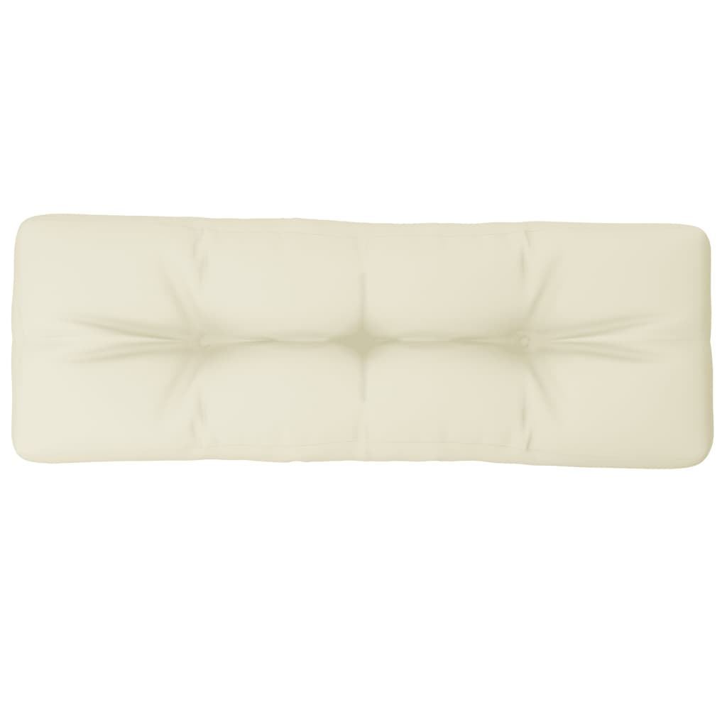 Coussin de palette Vidaxl 120x40x12 cm Crème en tissu -colore