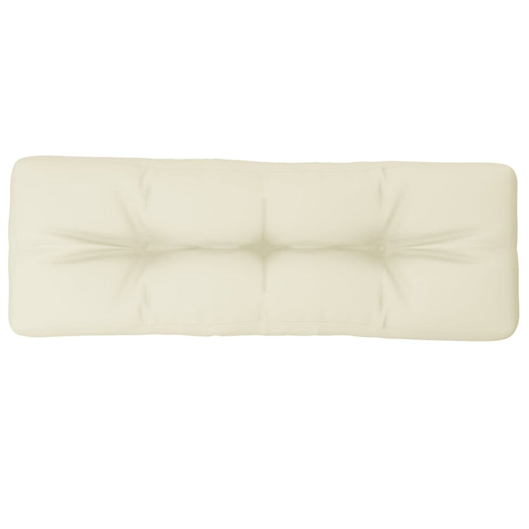 Coussin de palette Vidaxl 120x40x12 cm Crème en tissu -colore