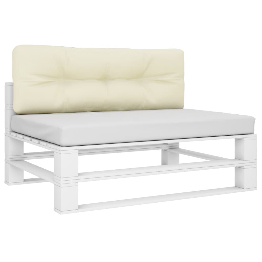 Coussin de palette Vidaxl 120x40x12 cm Crème en tissu -colore