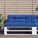 Coussin de palette vidaxl 120x40x12 cm tissu king bleu