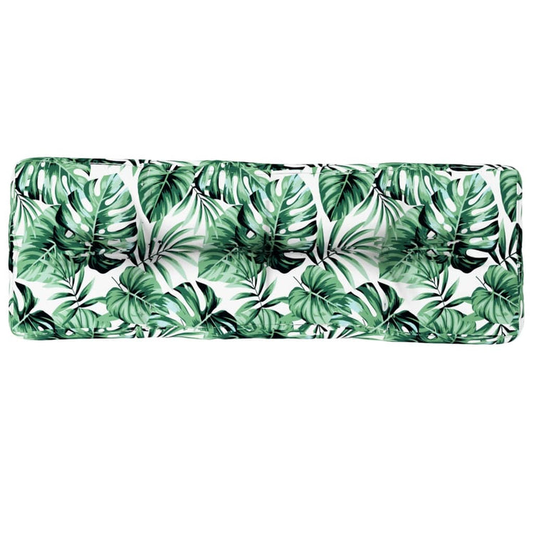 Coussin de palette vidaxl 120x40x12 cm motif de feuille de tissu