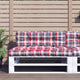 Coussin de palette vidaxl 120x40x12 cm motif de diamant de diamant rouge